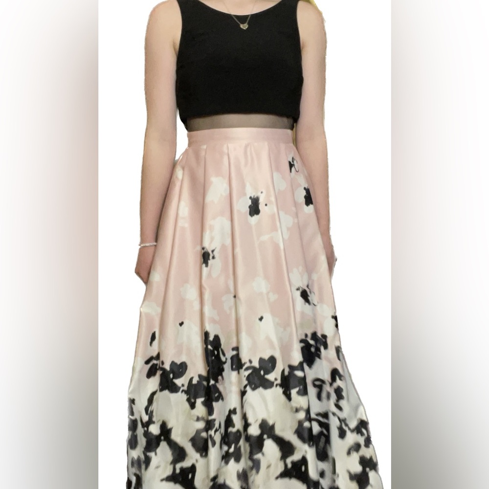 Black and pink long dress perfect for a dance